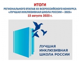 ИТОГИ Регионального этапа XII Всероссийского конкурса «Лучшая инклюзивная школа России - 2025» ИТОГИ Регионального этапа XII Всероссийского конкурса «Лучшая инклюзивная школа России - 2025»